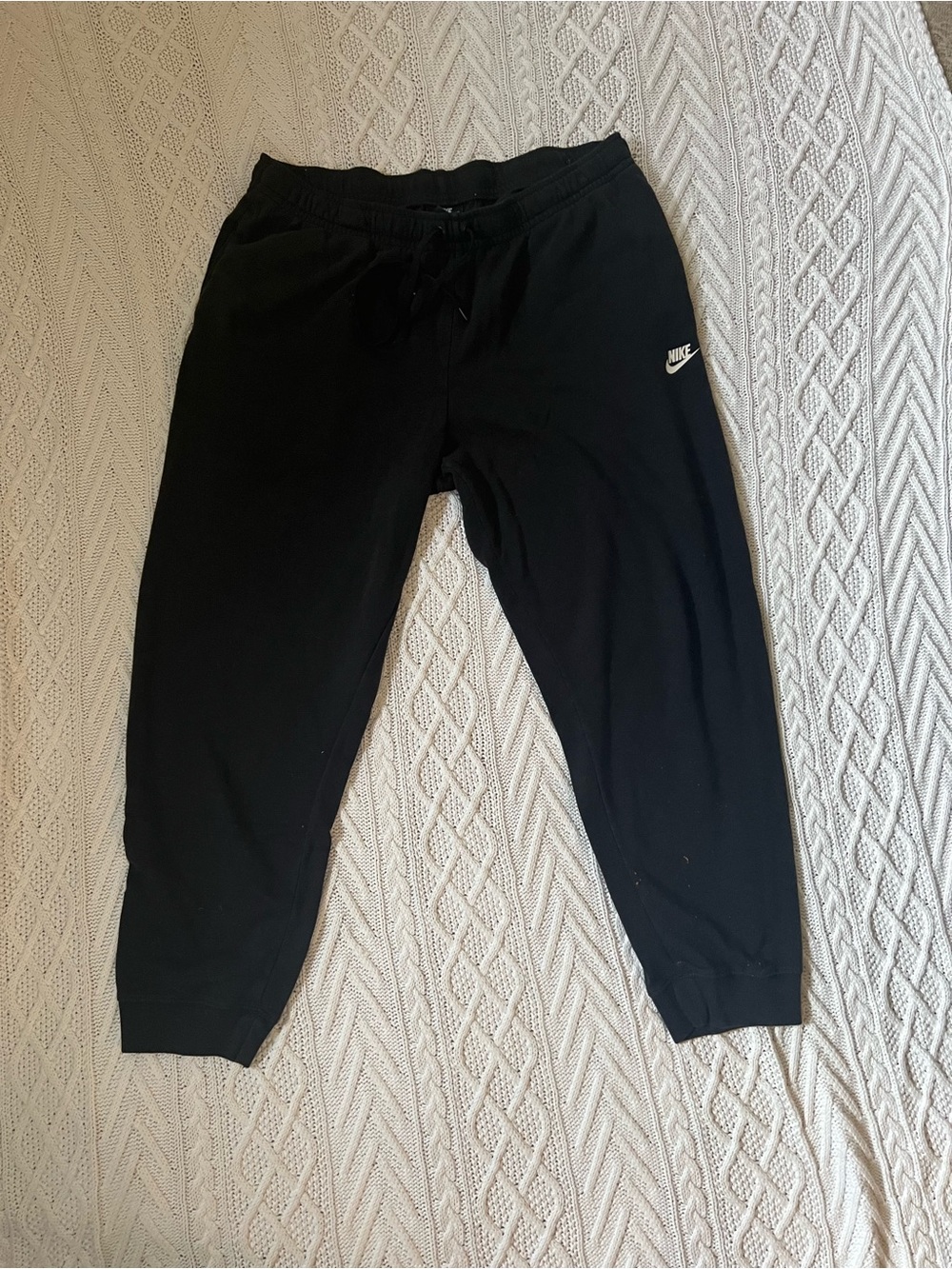 Nike Black Logo Cuffed Track Joggers